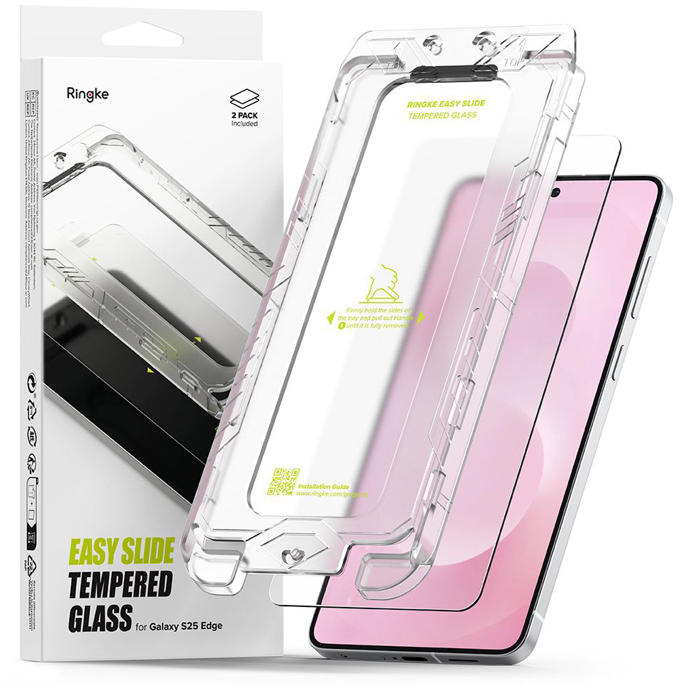 Szkło hartowane na ekran Ringke Easy Slide 2-Pack dla Galaxy S25 Edge, 2 sztuki